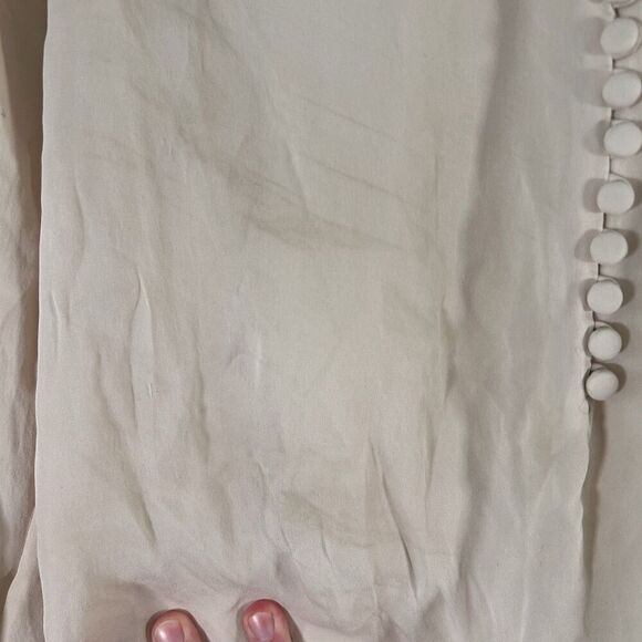 J. Crew 100% Silk Blouse Women's 10 Ivory Long Sleeve Round Neck Lightweight - Picture 4 of 11